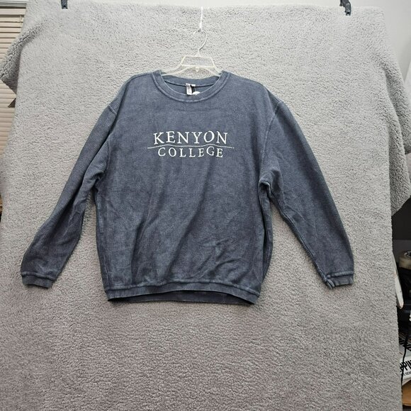 Kenyon College Gray Ribbed Pullover Sweatshirt By Chicka-D Size Large - Picture 1 of 6